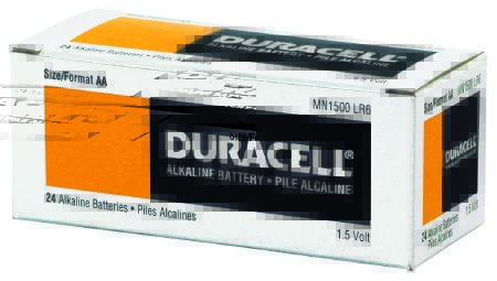 Battery Alkaline Duracell® Coppertop® AA Cell 1.5V Disposable (24/BX 6BX/CS) by Duracell  ID MN1500BKD